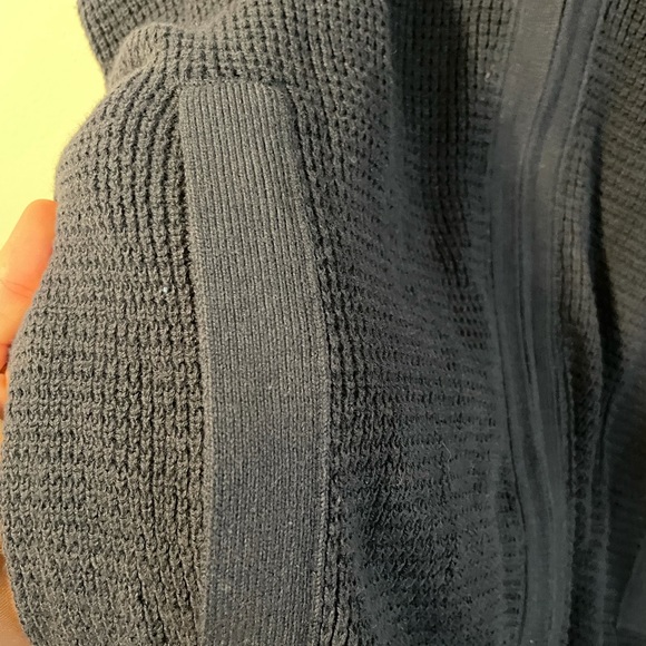 Banana Republic Mens Blue Textured Pocket Front Full Zip Basic Sweater Sz Large - Picture 8 of 8